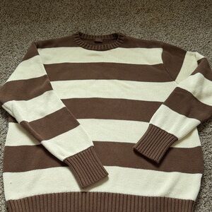 Brown and Cream Striped John Galt Brandy Melville sweater